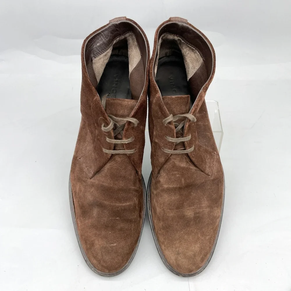Vince Mens 12M Brown Suede Chukka Boots Brown Lace Up Desert Preppy Classic